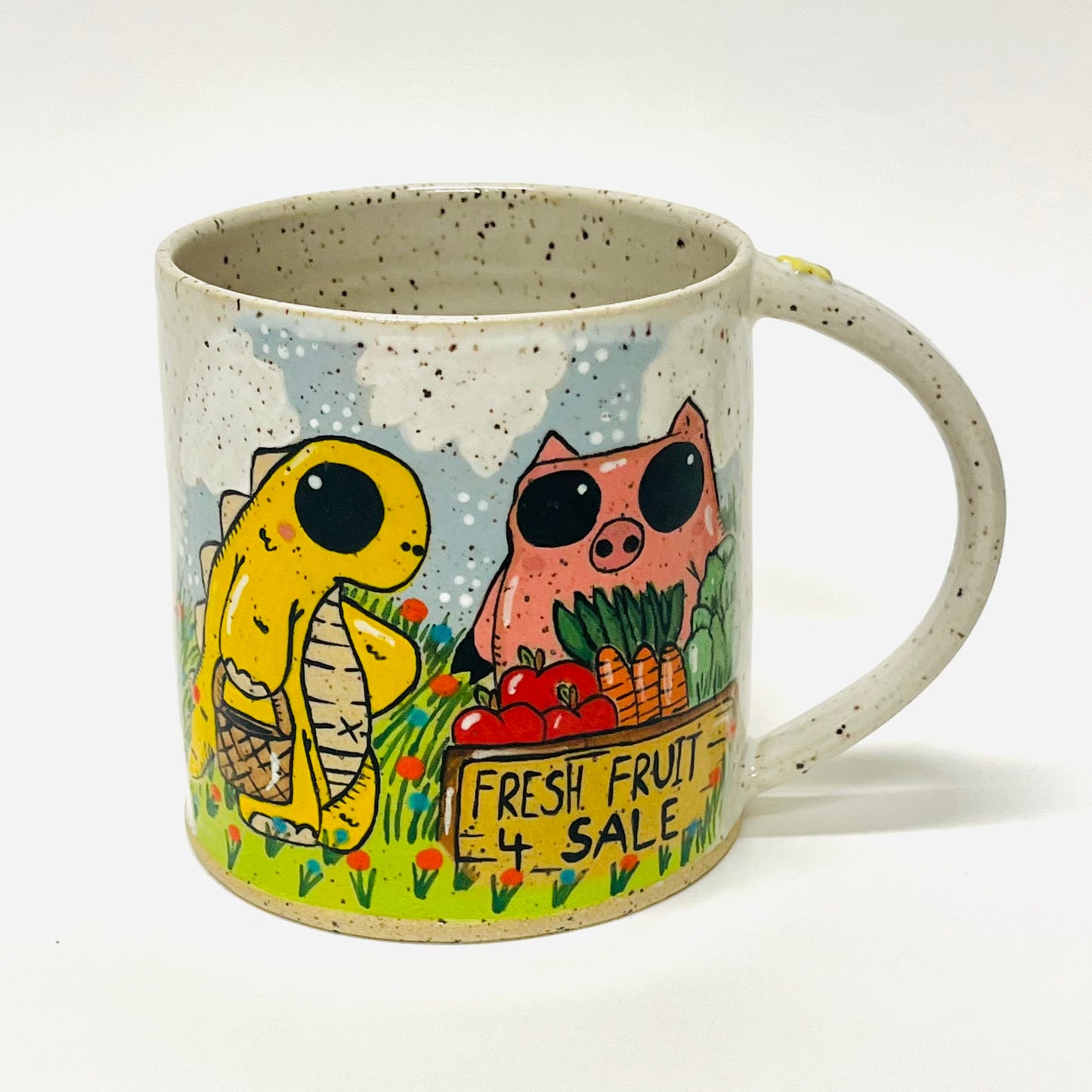 Dino & Piggy At The Farmers Market Mug