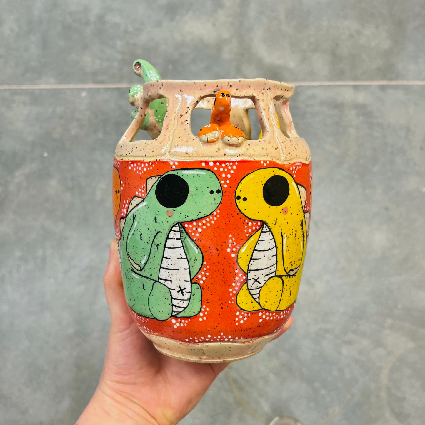 Climbing Dino Vase