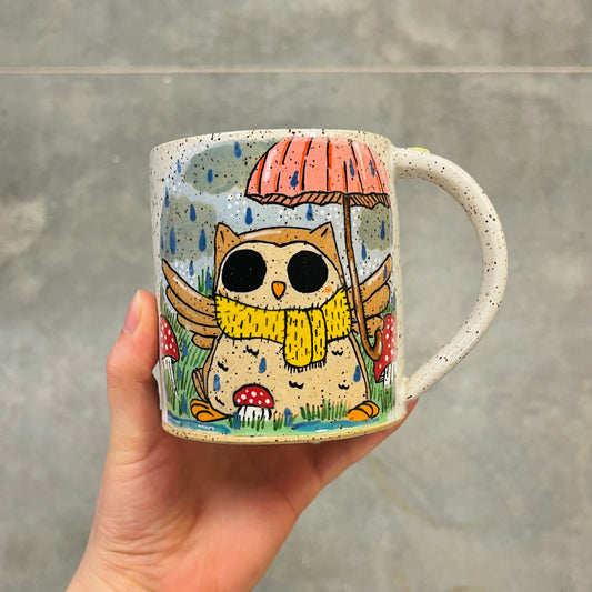 Owl In The Rain Mug