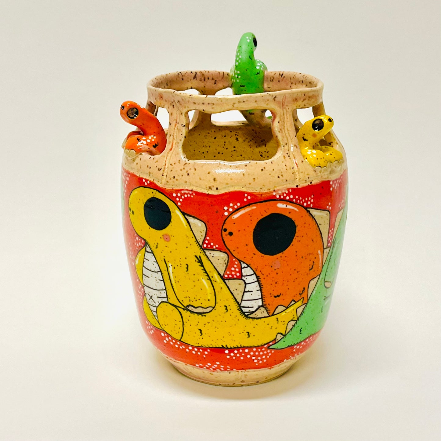 Climbing Dino Vase