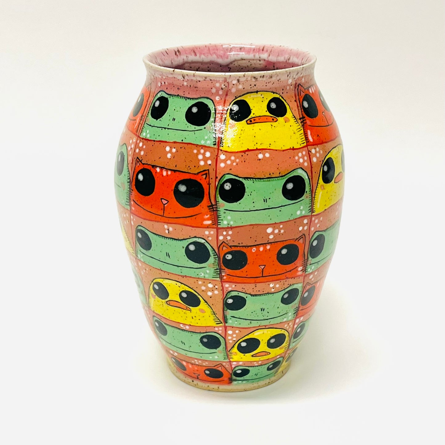 Checkered Critter Vase