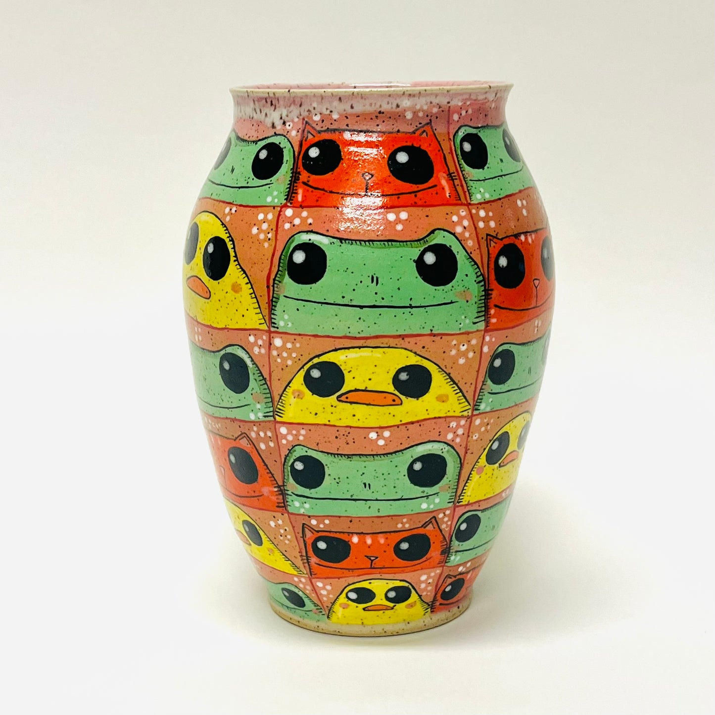 Checkered Critter Vase