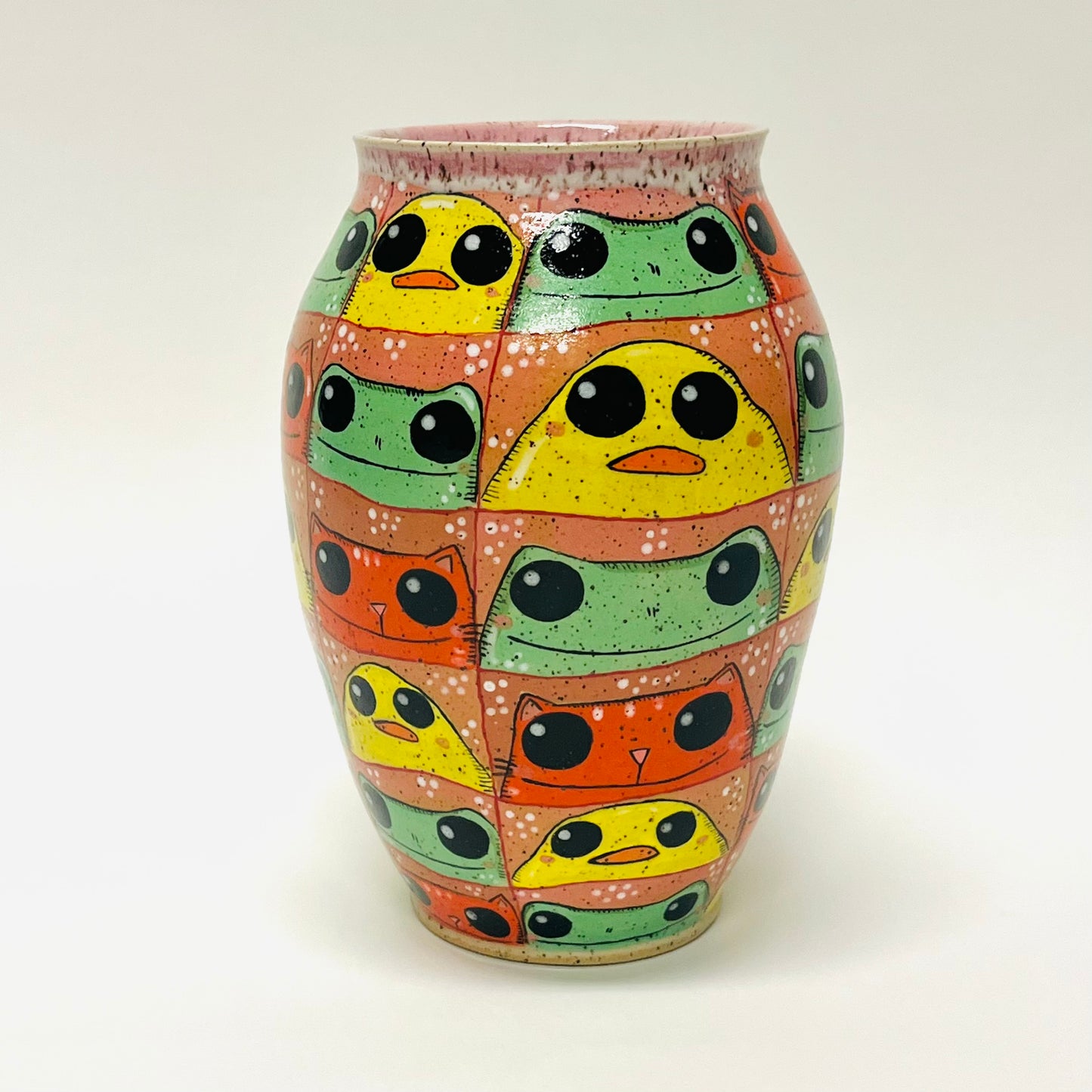 Checkered Critter Vase