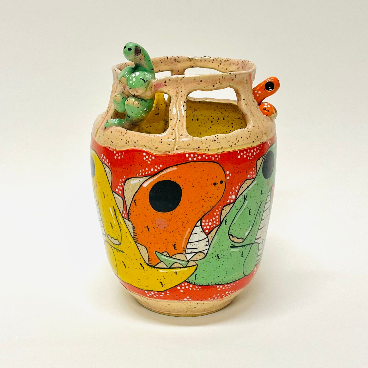 Climbing Dino Vase
