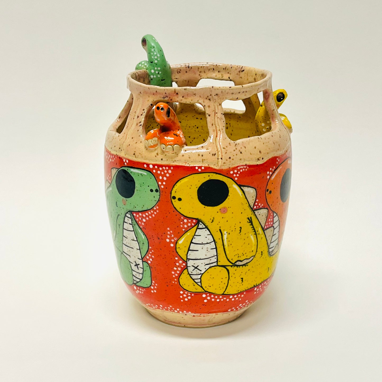 Climbing Dino Vase
