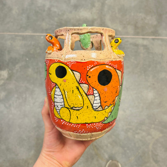 Climbing Dino Vase